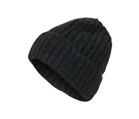 Strickmütze mit Wolle, anthrazit