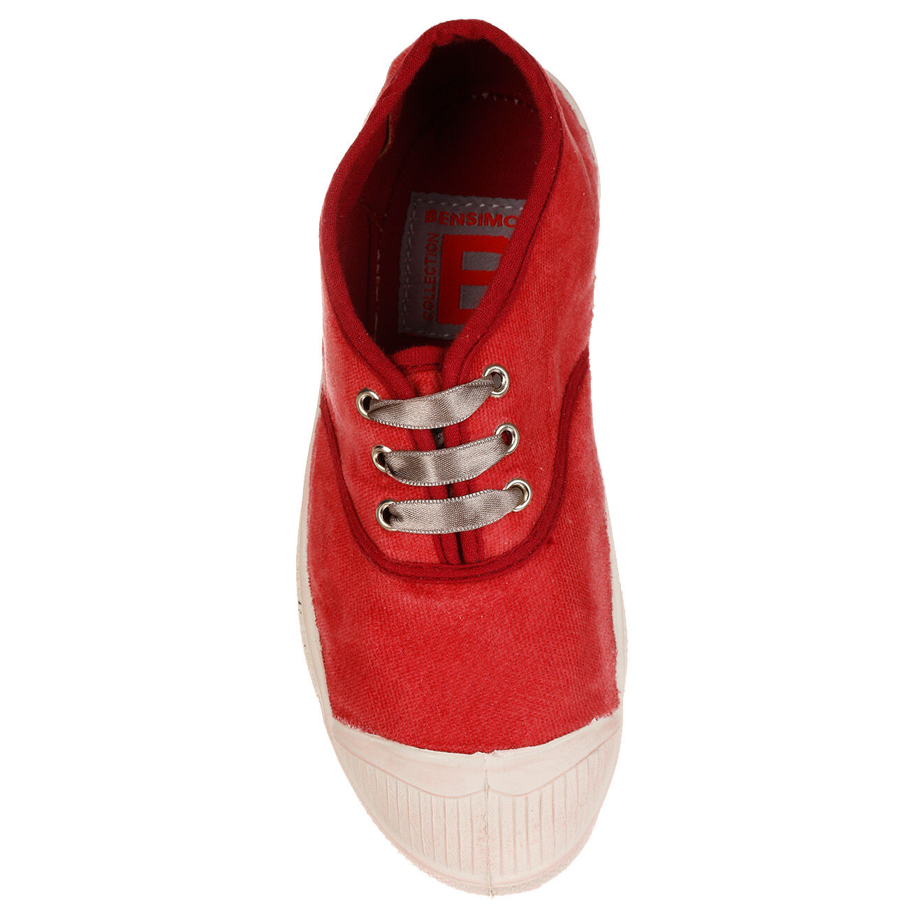 Bensimon Tennis basses en Velours Vintage lacets roses