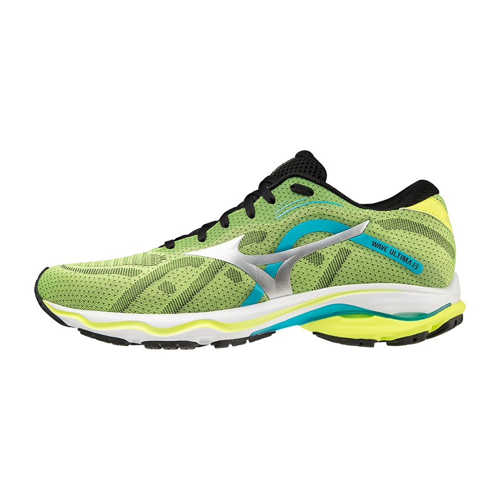 Mizuno WAVE ULTIMA 13 - Chaussures running Homme syellow/silver/peacockb