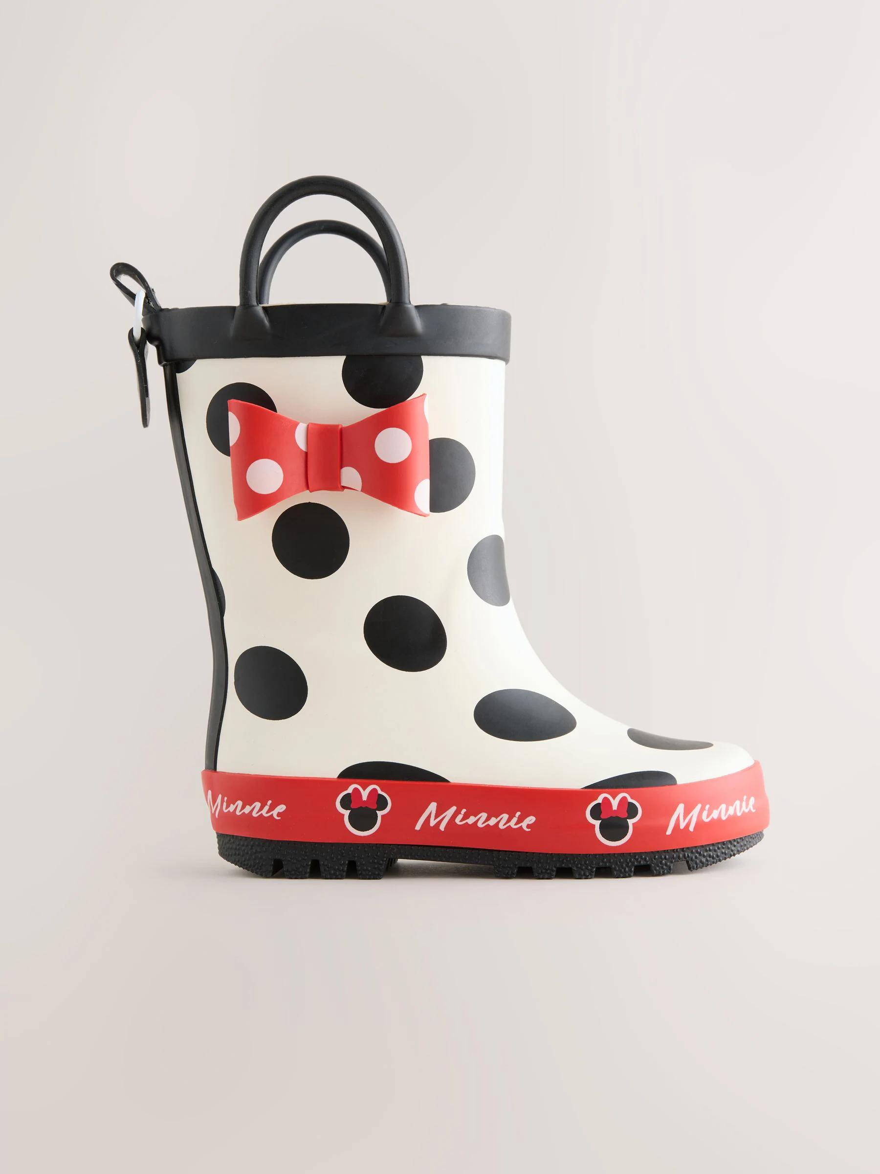 Zwart/wit/rood - Minnie Mouse Handle Wellies