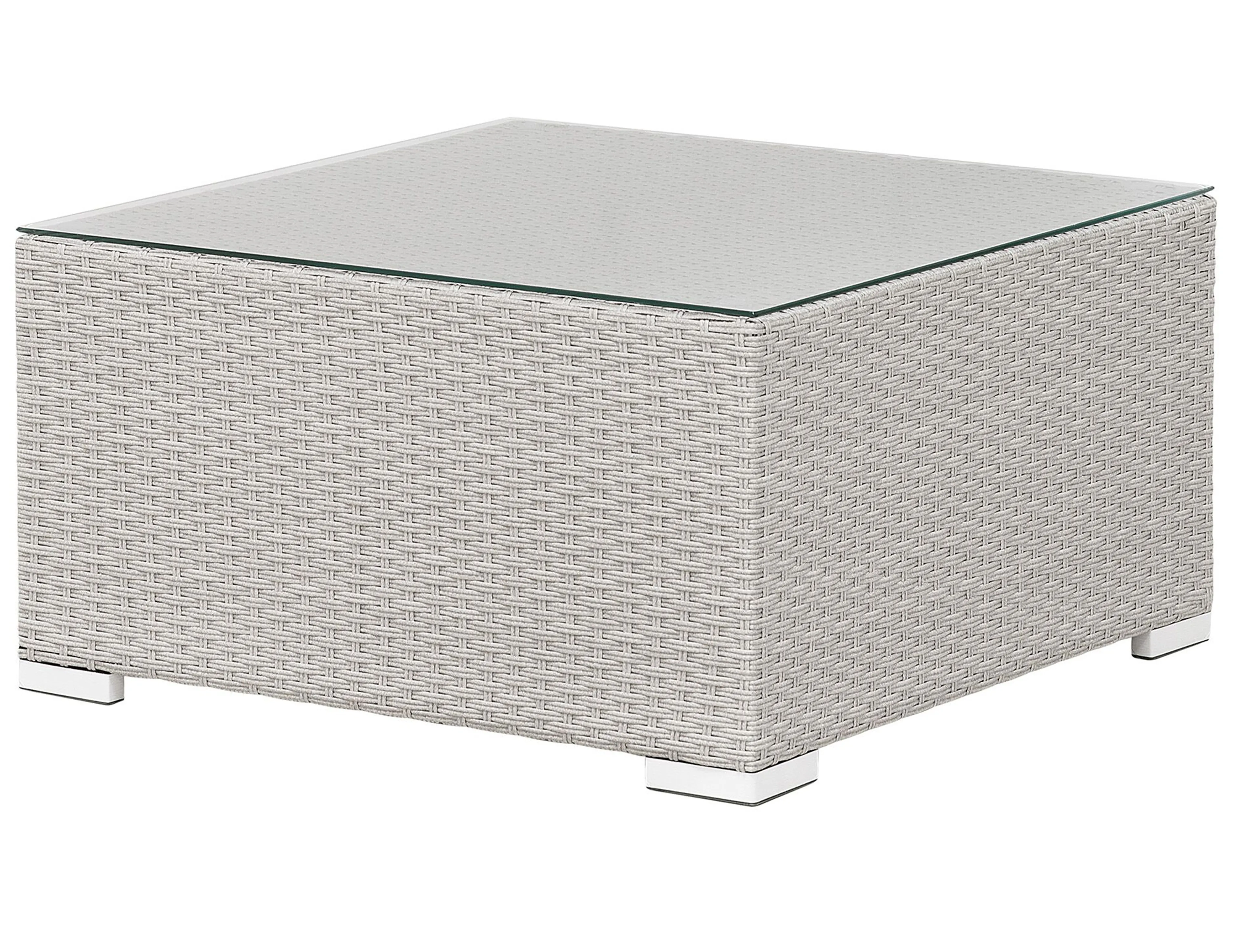 Tuin hoekloungeset met tafel 4-zits SANO II rechtszijdig modulair PE rotan Lichtgrijs