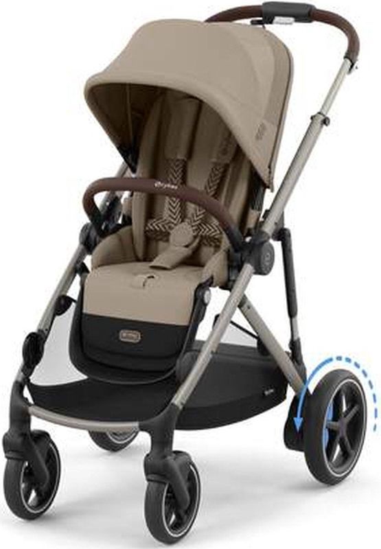 Cybex - e-Gazelle S - Kinderwagen - Almond Beige - Taupe Frame