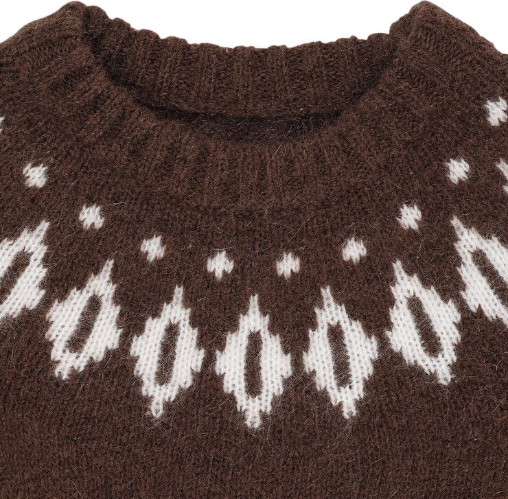 Copenhagen Colors WOOL ICELAND BLOUSE Dk brown/cream c