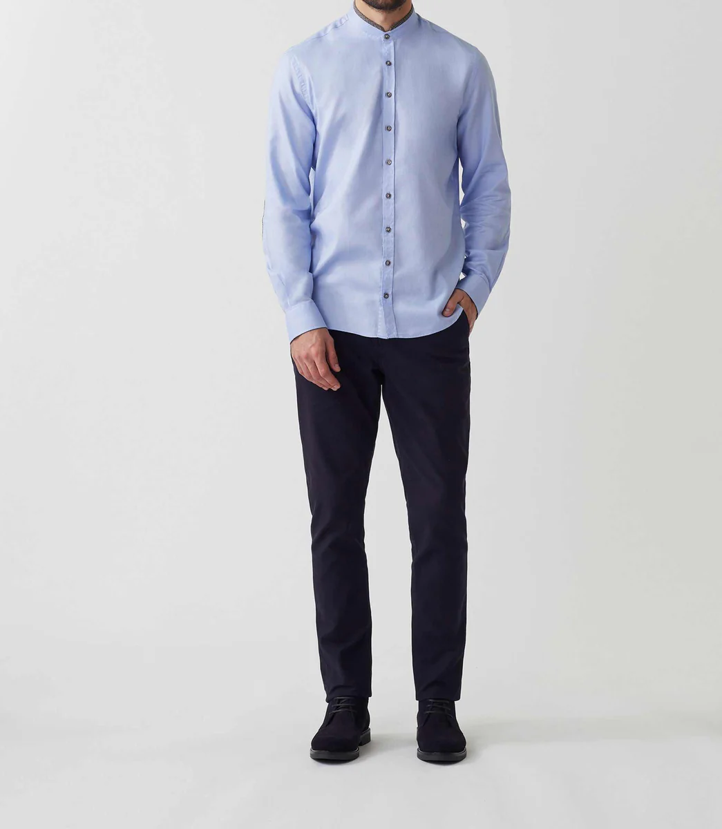 Chemise casual ciel-marron 