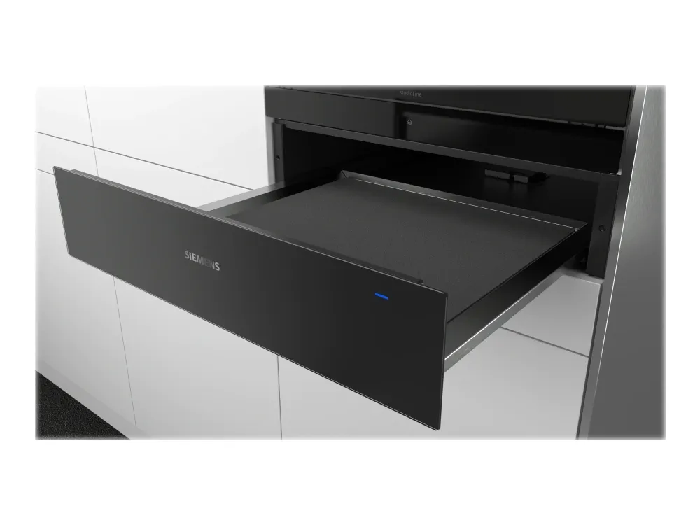 Siemens iQ500 BI510CNR0 - Varmeskuffe - til indbygning - niche - bredde: 56 cm - dybde: 55 cm - højde: 14 cm - sort/rustfrit stål