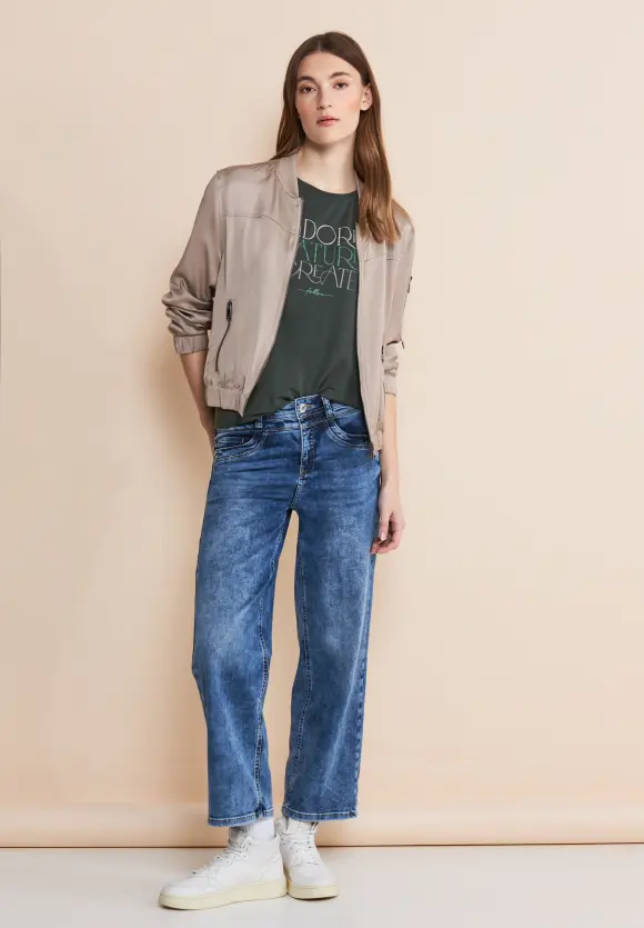 T-Shirt mit Wording - marshy green