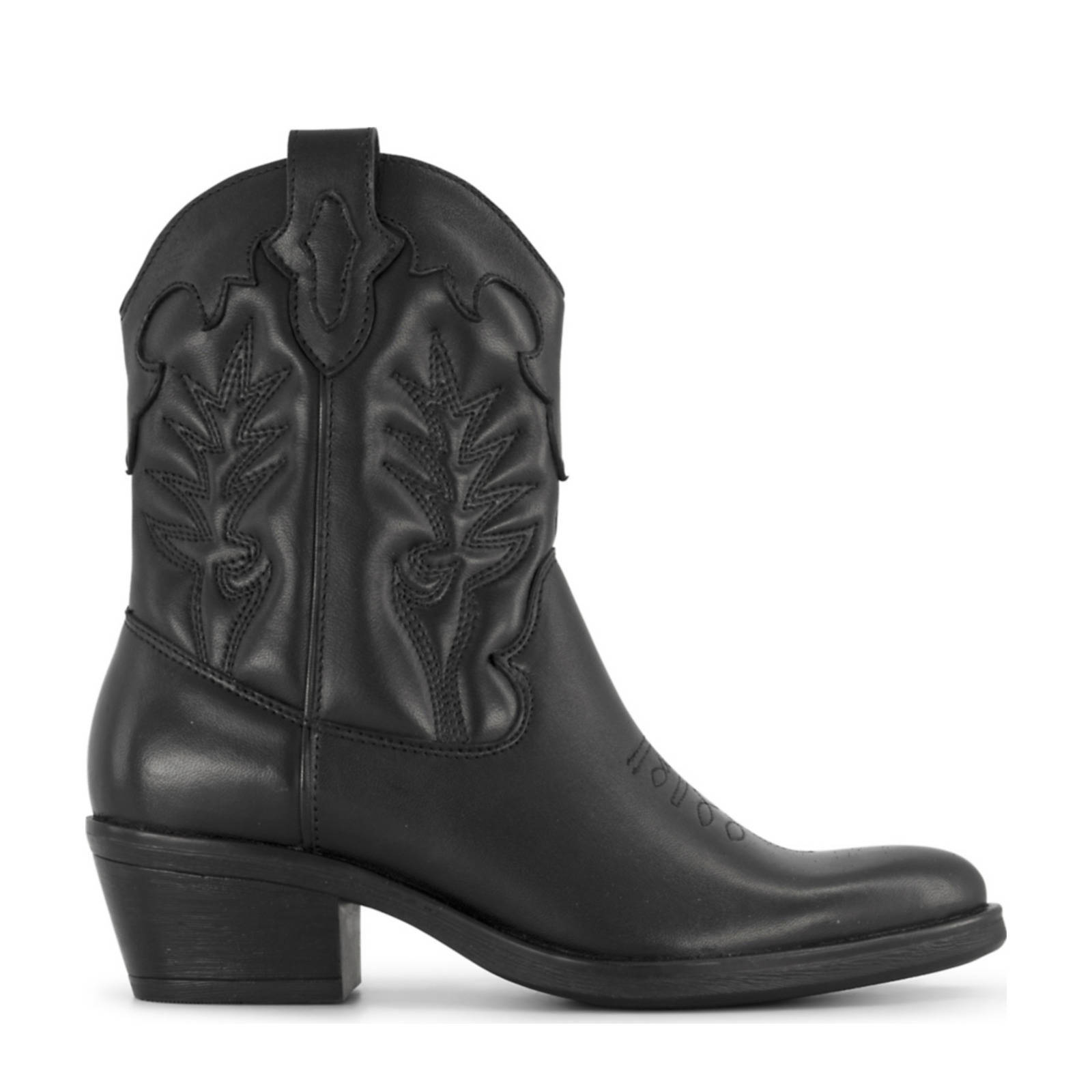 5th Avenue leren cowboylaarzen zwart
