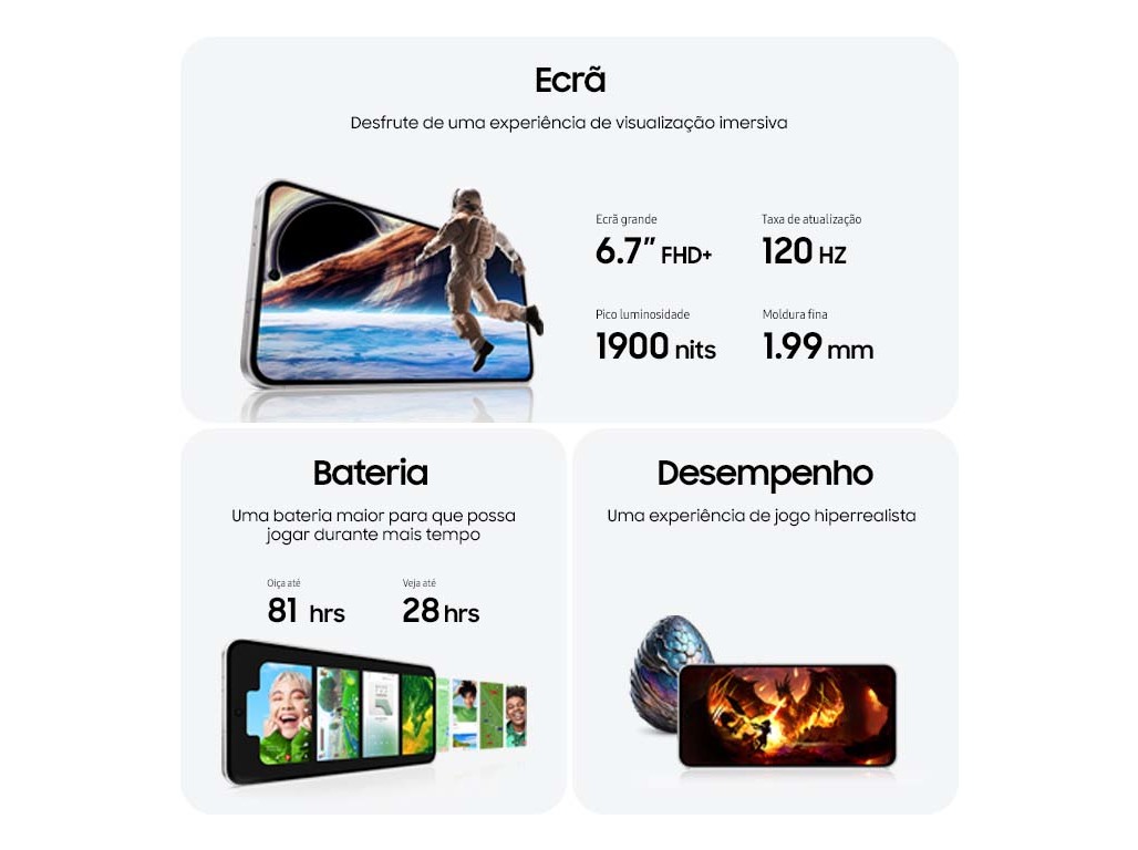 SMARTPHONE SAMSUNG PRETO 256GB GALAXY S24 FE