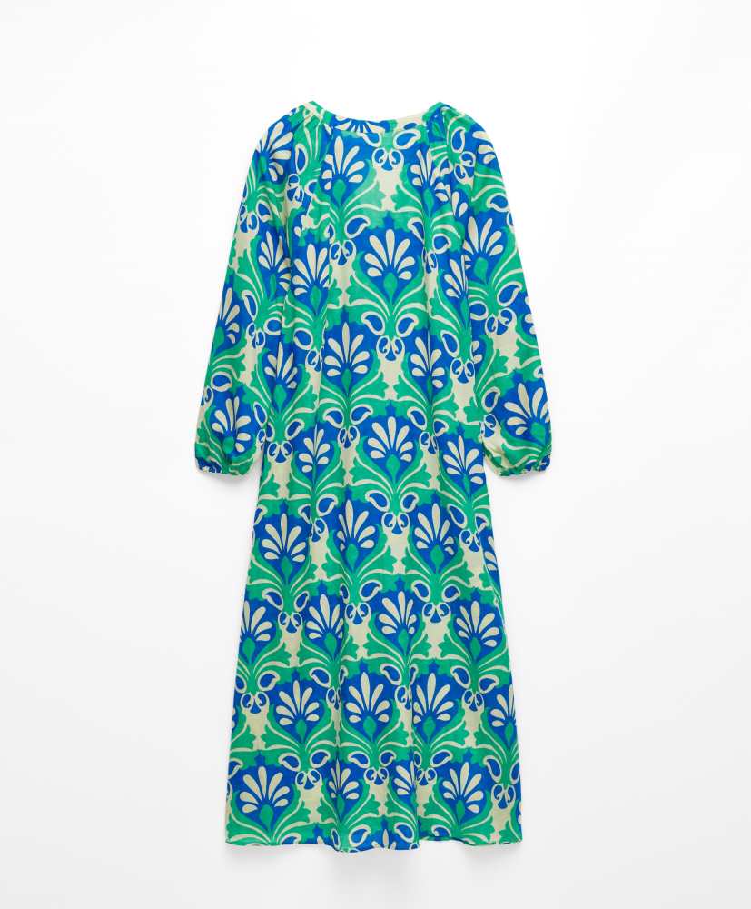Vestido túnica de algodão estampado