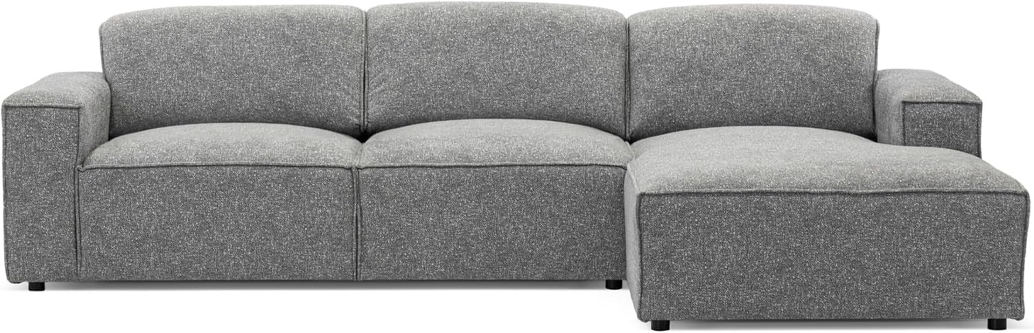 Ecksofa La Mia - Hygge & Wabi-Sabi Stil, Luxus Blur Hellgrau, 286 cm-Größe, L-Form mit ergonomischem Design, Ottomane Rechts (Blur Hellgrau)