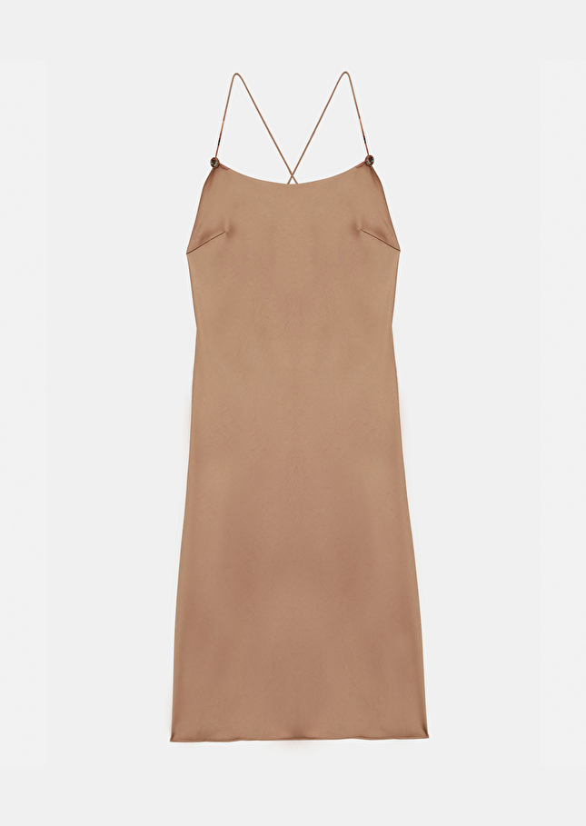 Robe Reanemarron en satin fluide
