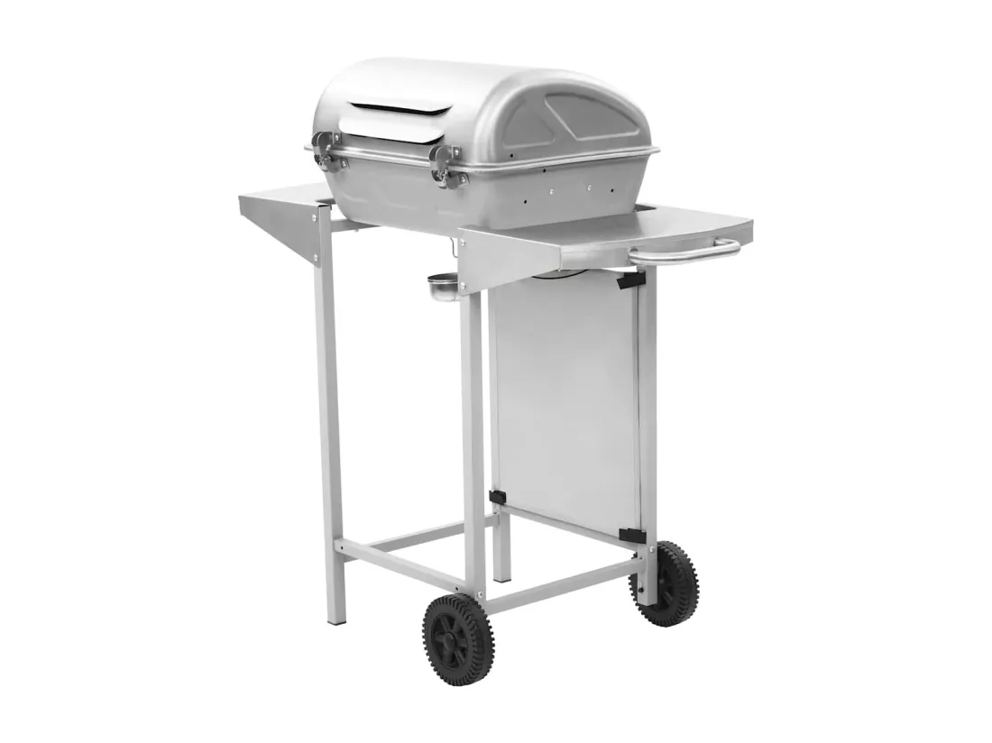Barbecue à gaz avec 2 zones de cuisson Acier Argenté