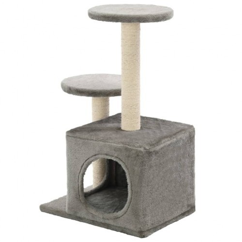 Arranhador para Gatos vidaXL com Haste de Sisal, Cinza