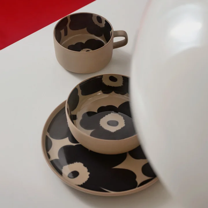 Marimekko - Oiva Unikko Teller Ø 20 cm, weiss / beige