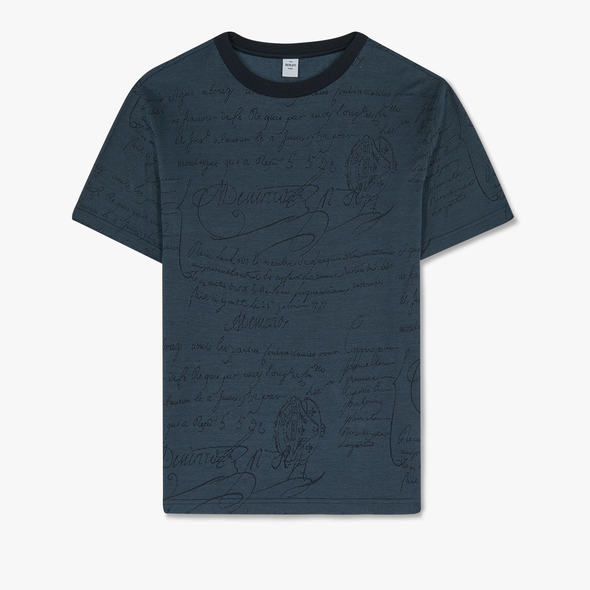 T-Shirt En Jacquard Scritto All-Over