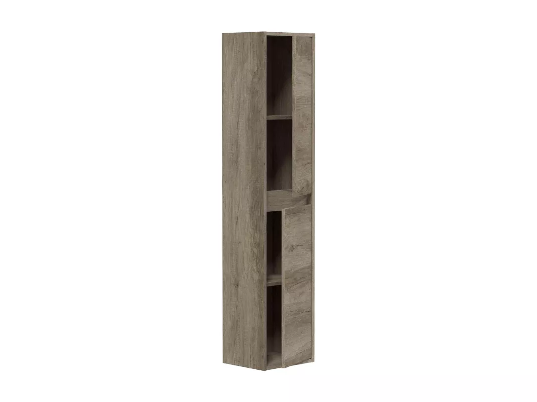 Colonne Salle de Bain Suspendue avec 2 portes coloris nordik - 140 x 30 x 26 cm