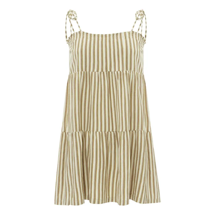 Rylee + Cru Robe à Bretelles Rayée | Ecru