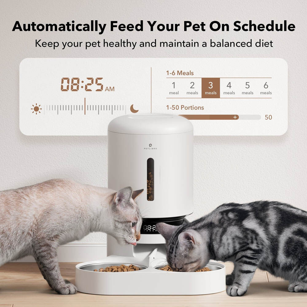 PETLIBRO Granary Duo - Automatische kattenvoerbak - Wit - 26x36x36 cm