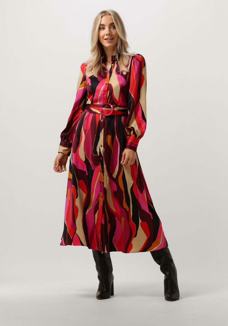 Y.A.S. roze y.a.s. midi jurk yasfigana ls long shirt dress s.
