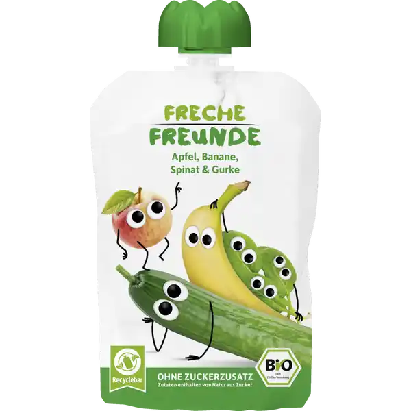 Bio Quetschie Apfel, Banane, Spinat & Gurke
