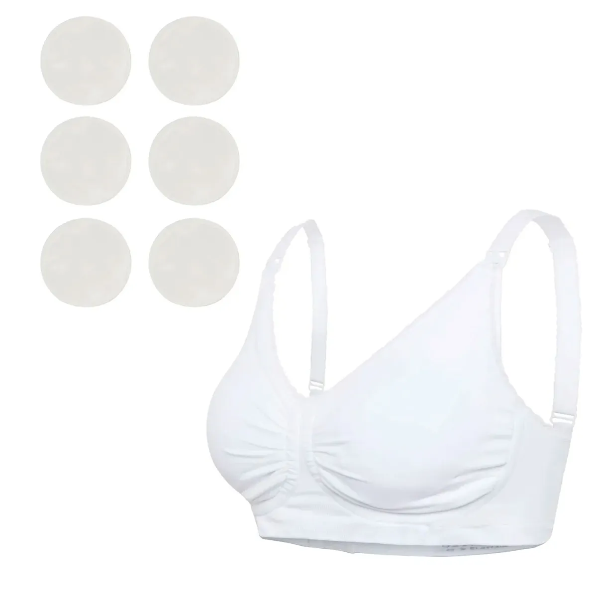 Carriwell Soutien-Gorge d’Allaitement Rembourré Carri-Gel + Compresses d'Allaitement - Paquet de 6 - Blanc OU Noir