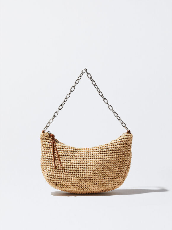 Bolsa de palha com corrente - Camelo