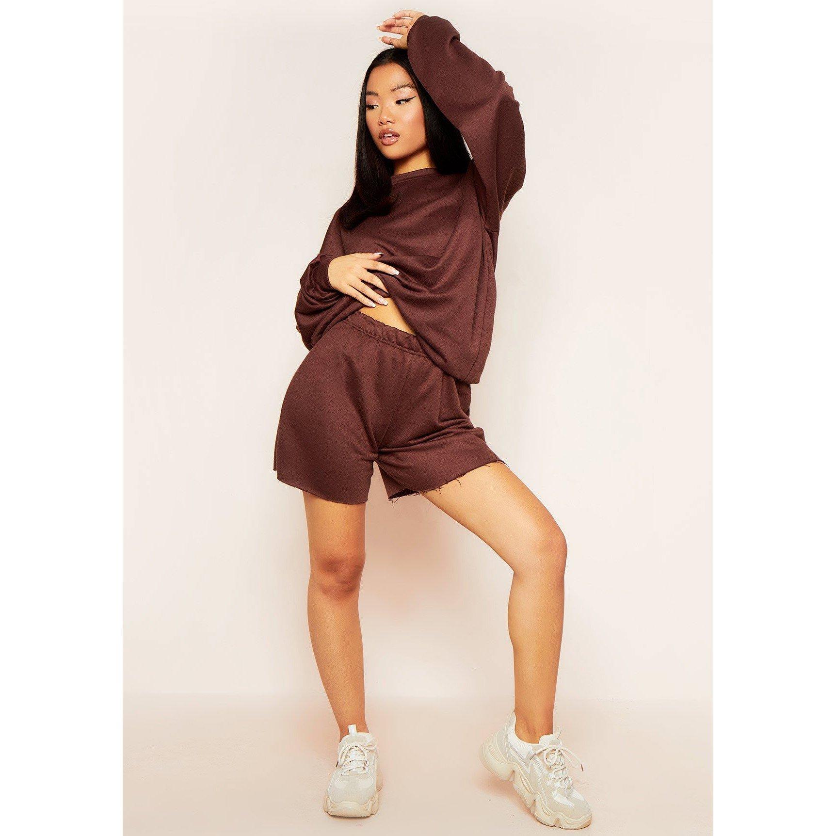 Missy Empire Casual Oversized Raw Hem Shorts