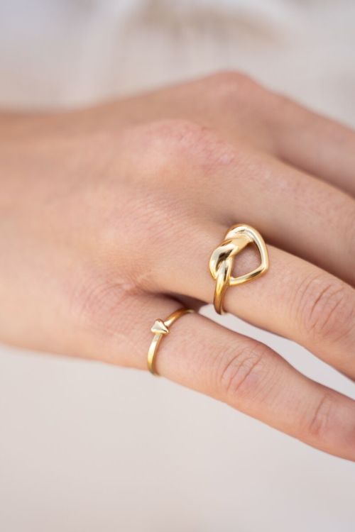 Pink ring met klein hartje