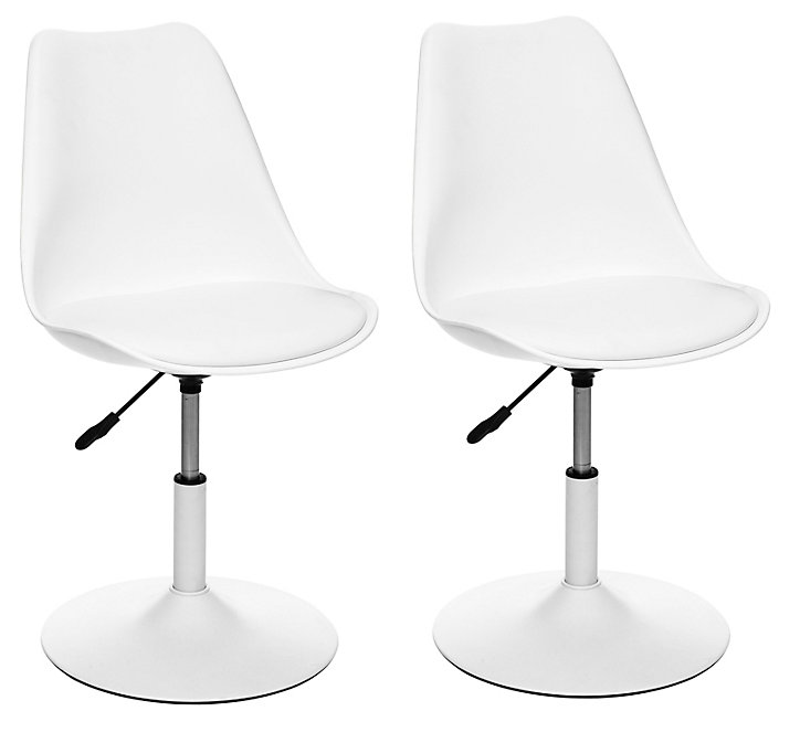 Lot de 2 chaises de table réglable Aiko blanc