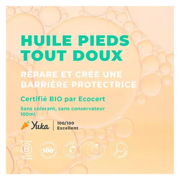 Óleo para os pés Energie Fruit Soft, certificado orgânico pela Ecocert, 100ml