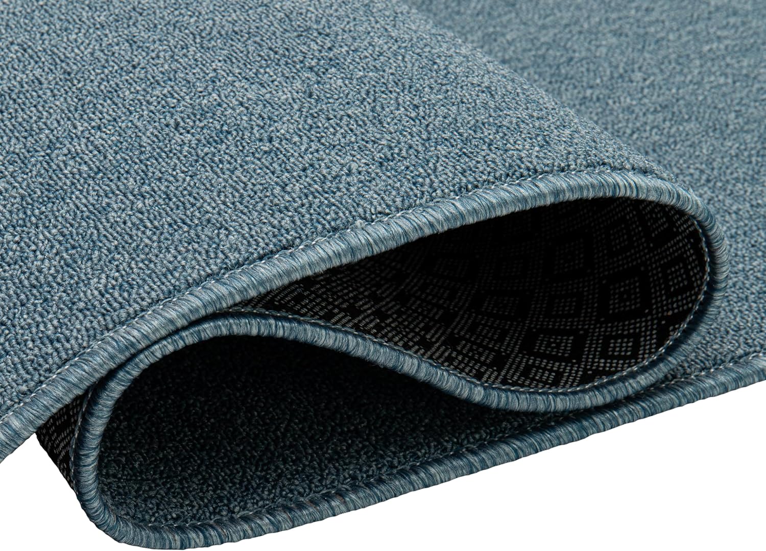 TAPISO Nizza Teppich Anti Rutsch Blau Einfarbig Waschbar Wohnzimmer Schlafzimmer Pflegeleicht Waschmaschinenfest Loop-Teppich ÖKO-TEX 300 x 400 cm