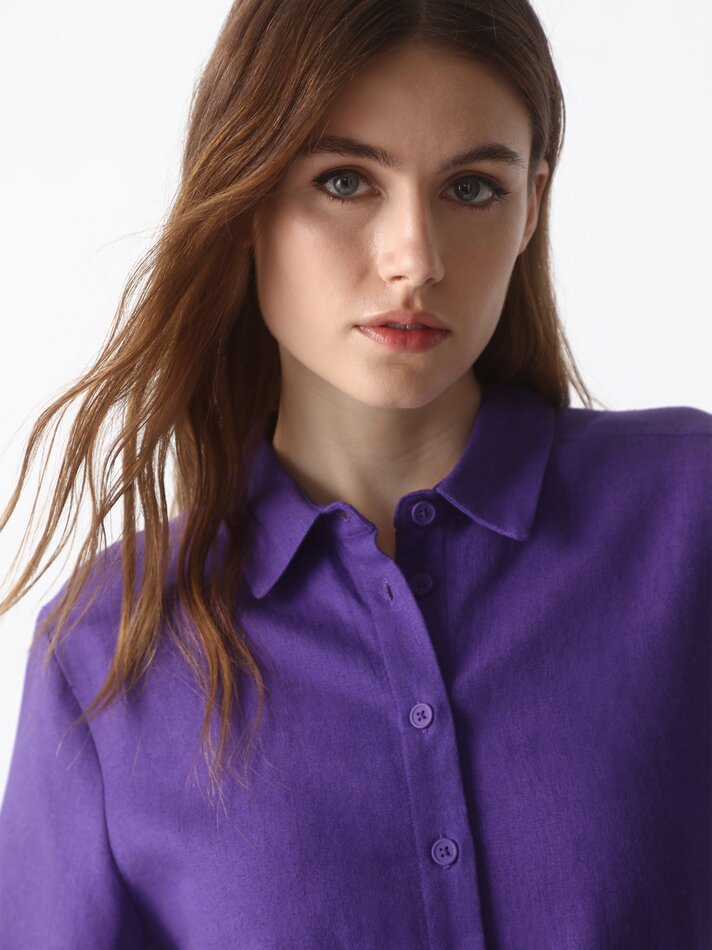 Camisa de linho - Roxo escuro