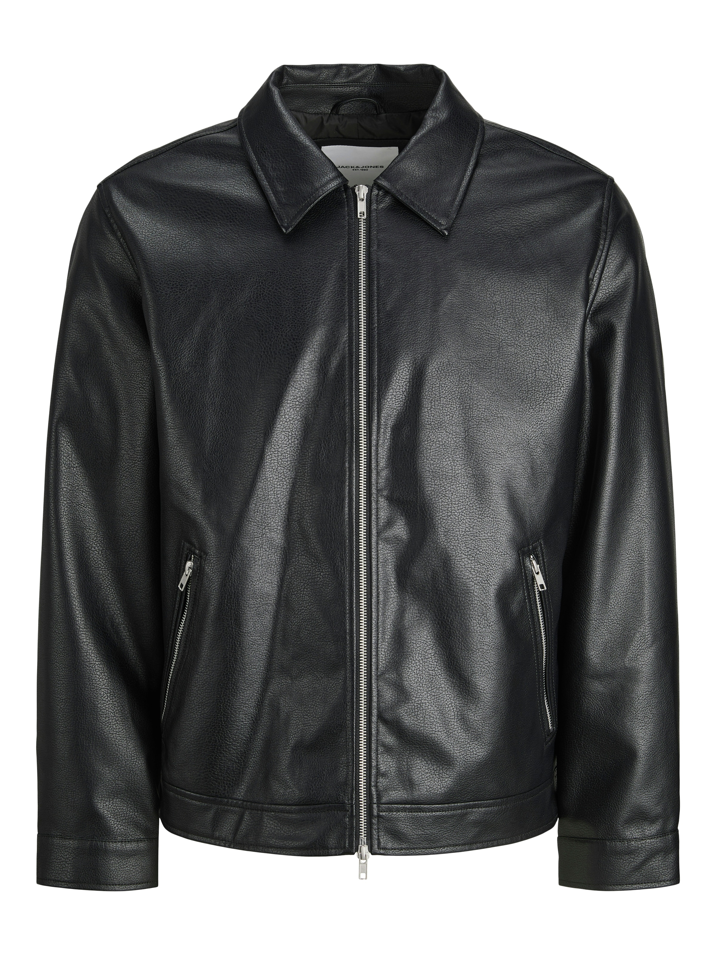 Jack & Jones Bikerjacke »JJECASABLANCA PU JACKET NOOS« ohne Kapuze mit Fronttaschen