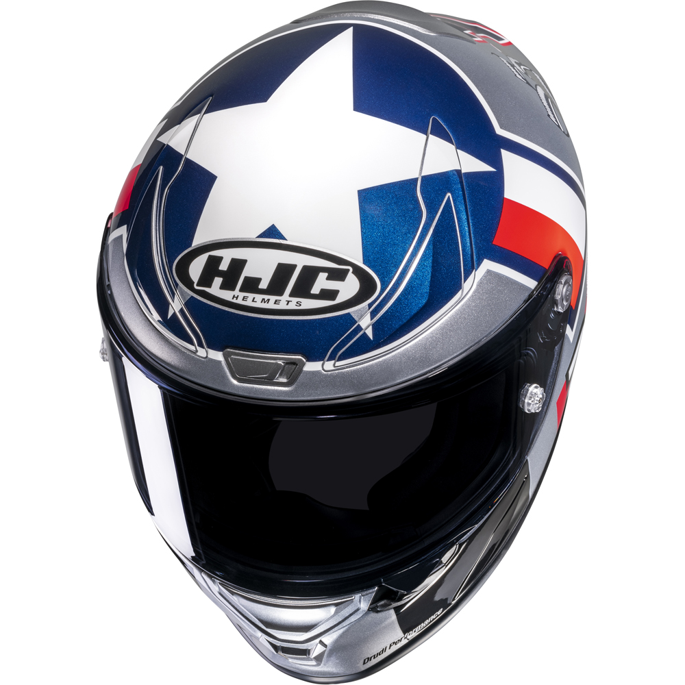 HJC - Casque RPHA 1 Ben Spies Silver Star MC21 / Argent / Bleu / Rouge