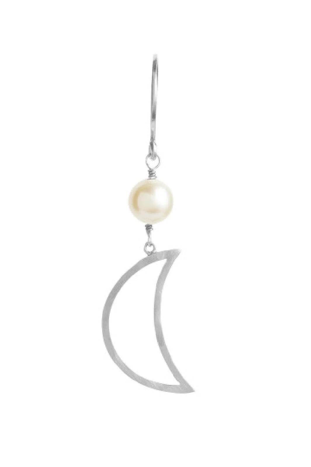 Stine A Bella Moon Earring With Pearl Silver