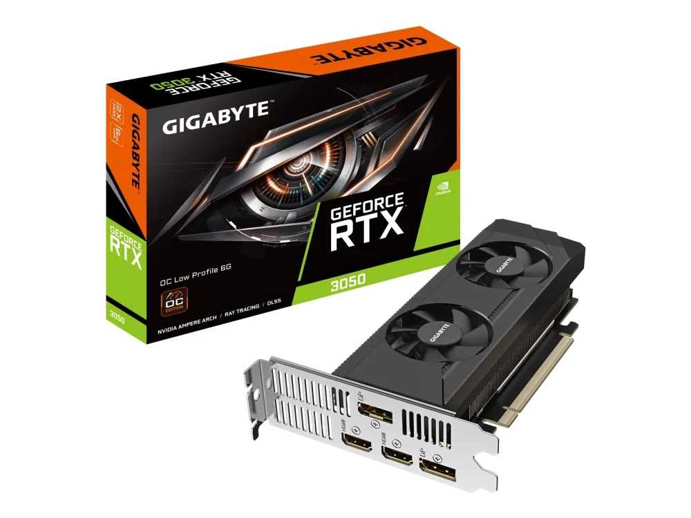 Gigabyte GeForce RTX 3050 OC 6G - grafikkort - GF RTX 3050 - 6 GB GDDR6 - PCIe 4.0 lavprofil - 2 x HDMI, 2 x DisplayPort - boks