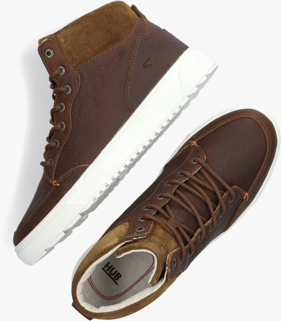 HUB cognac hub hoge sneaker dundee