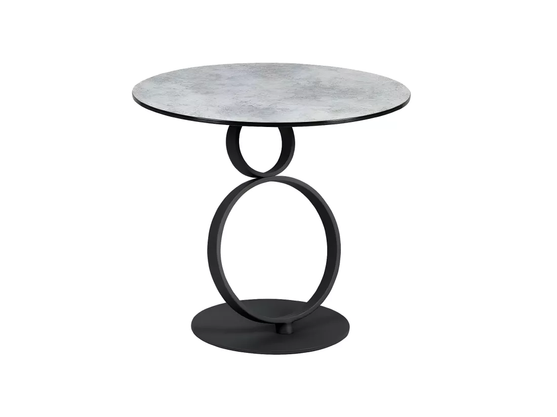 Guéridon rond Métal/Verre durci - STRATUS