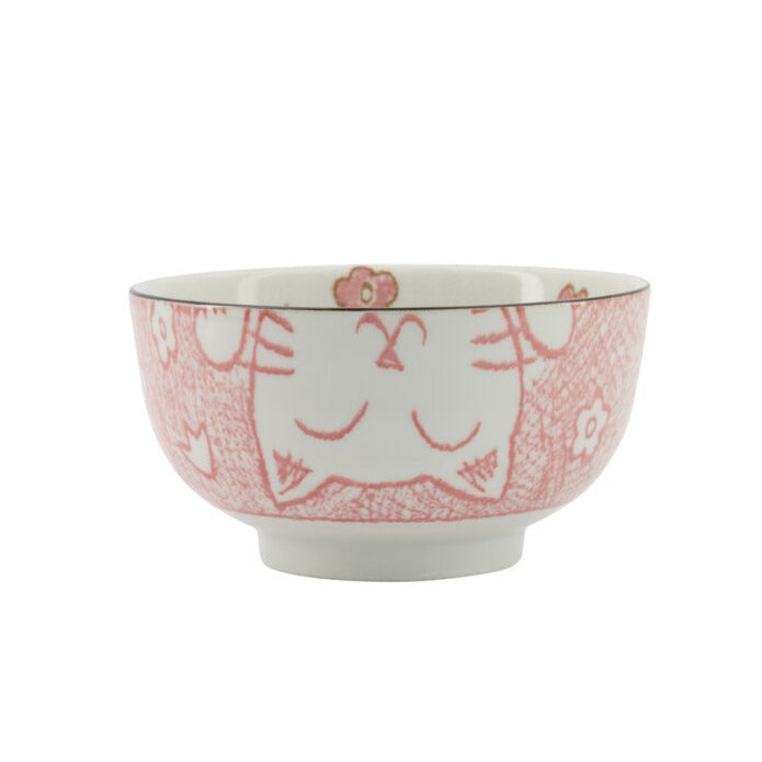 Tokyo Design Studio  Kawaii Cat Neko Tayo skål, Pink - 300 ml