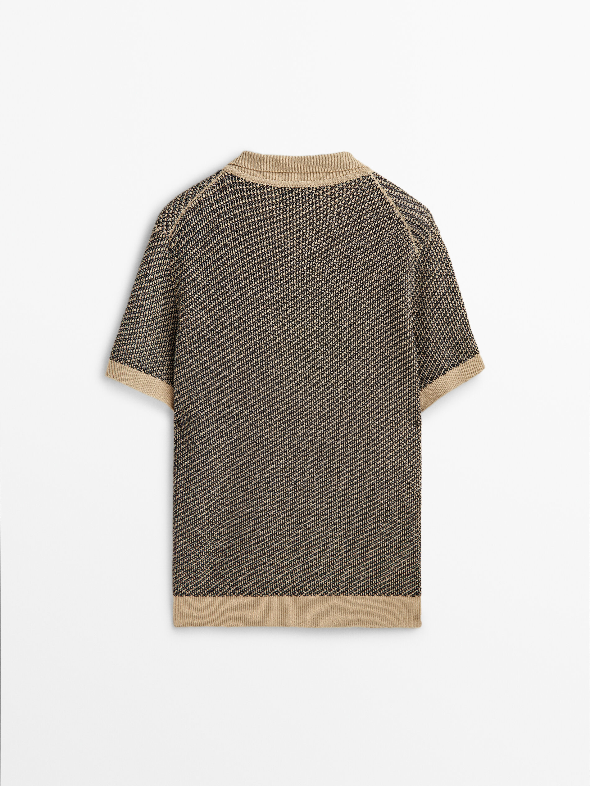 Polo de linho jacquard de edição limitada - BEGE