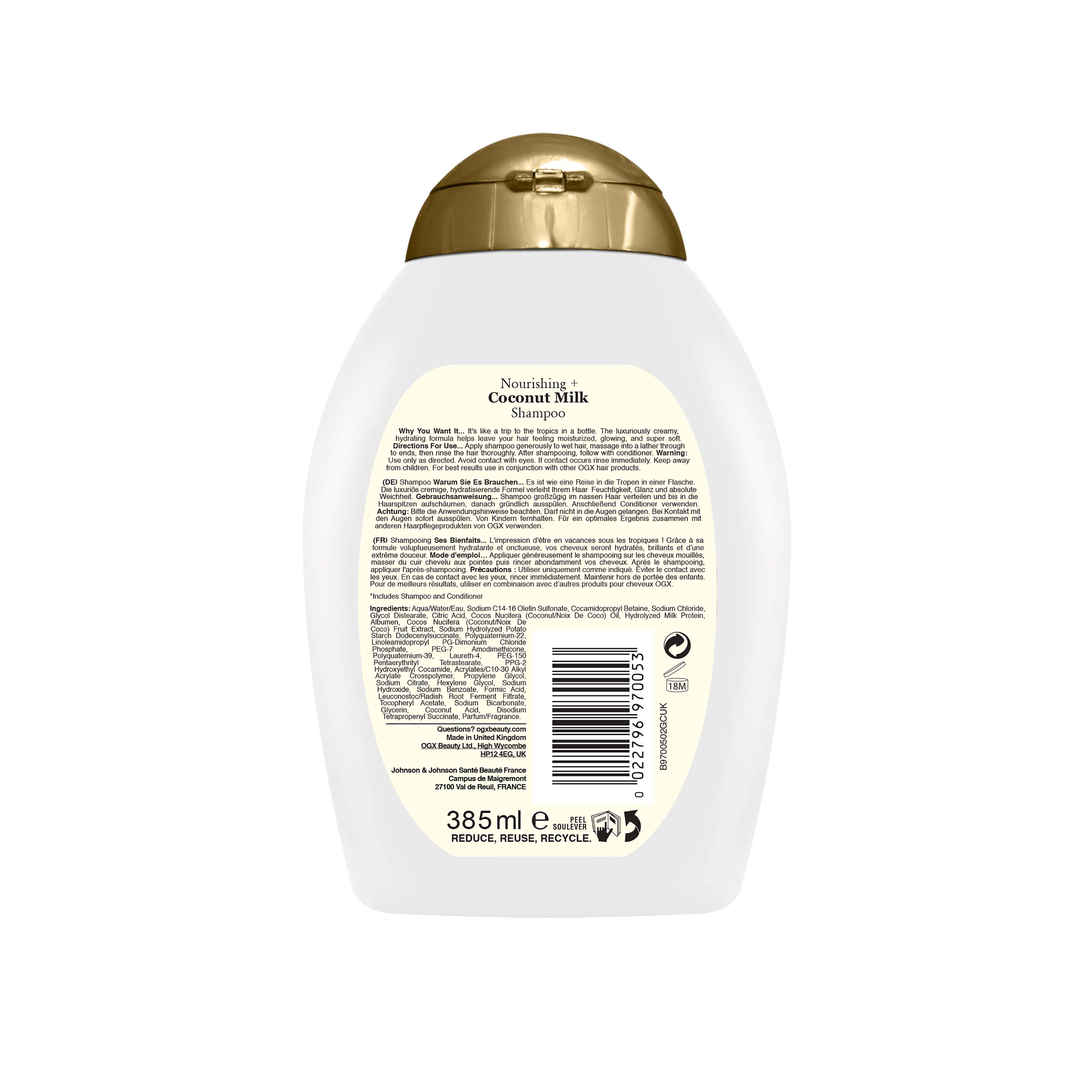 CHAMPÔ OGX LEITE DE CÔCO 385ML