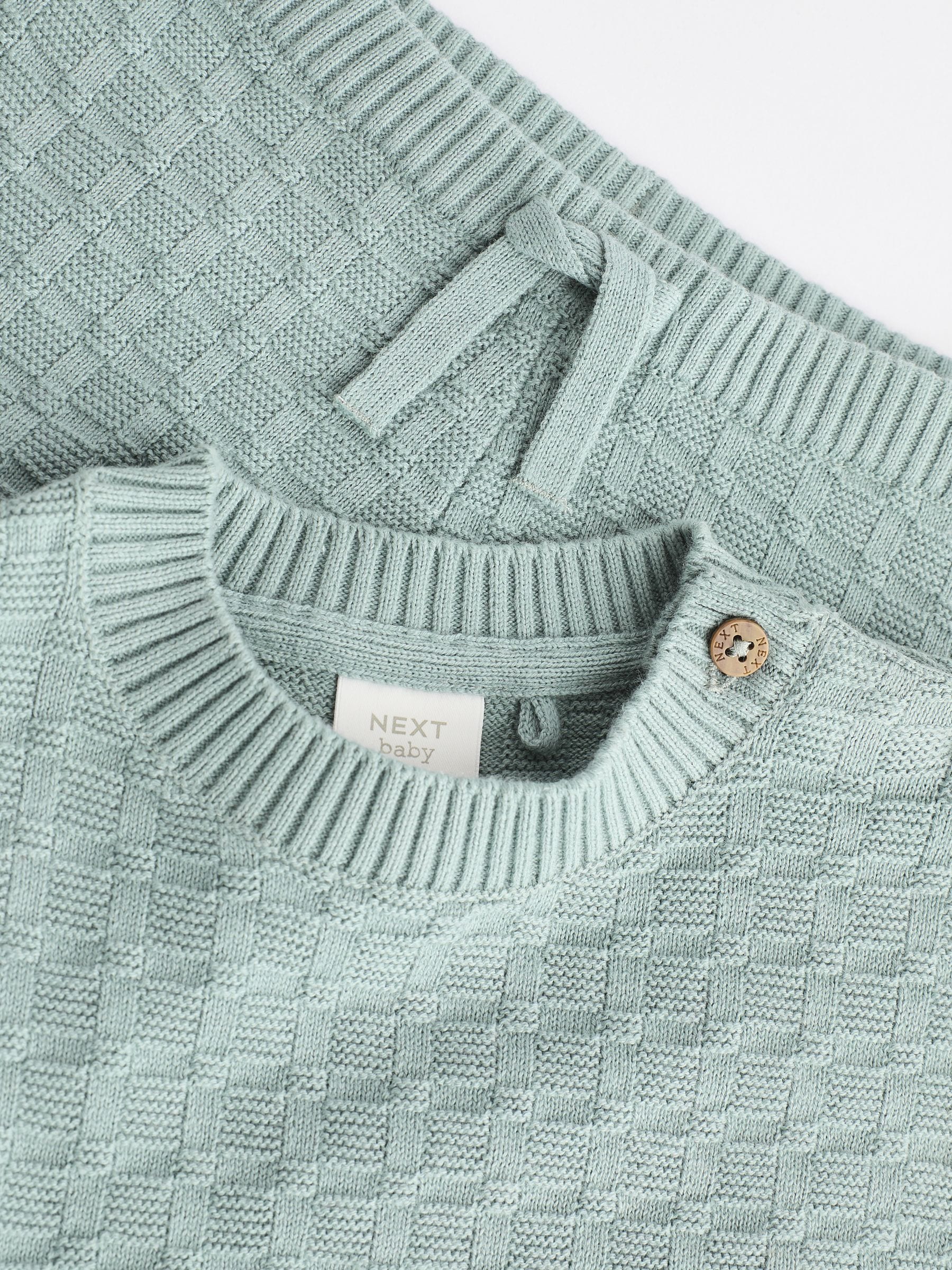 Mineraal - Babyset met gebreide trui en legging van 100% katoen met textuur (0mnd -3jr)