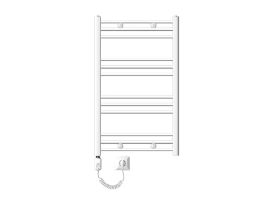 Radiateur Sèche-serviettes électrique 600 x 800 mm Barre courbé blanche 600W