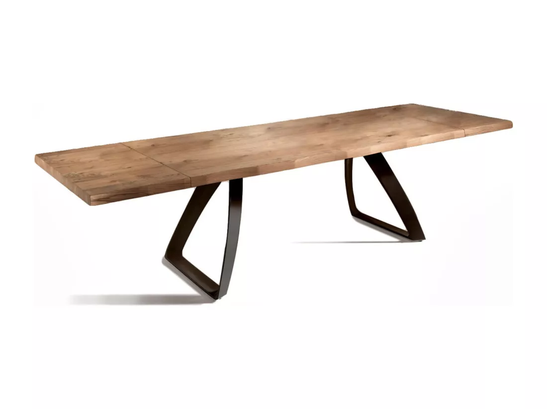 Bridge Table Extensible (200/300 x 100 cm) en Placage Chêne Noir
