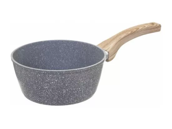 Casserole en aluminium - D. 16 cm - Effet pierre grise