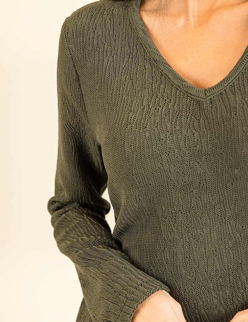 HBT BASICS ESSENTIELS | IBIZA PULL FEMME KAKI