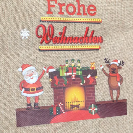 Idena Weihnachtsstrumpf Motiv Tannenbaum und Kamin, ca. 31x46cm