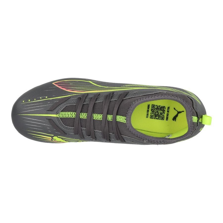 PUMA Ultra 5 Match FG/AG Audacity - Matte Aged Silver/Jaune/Argenté Enfant