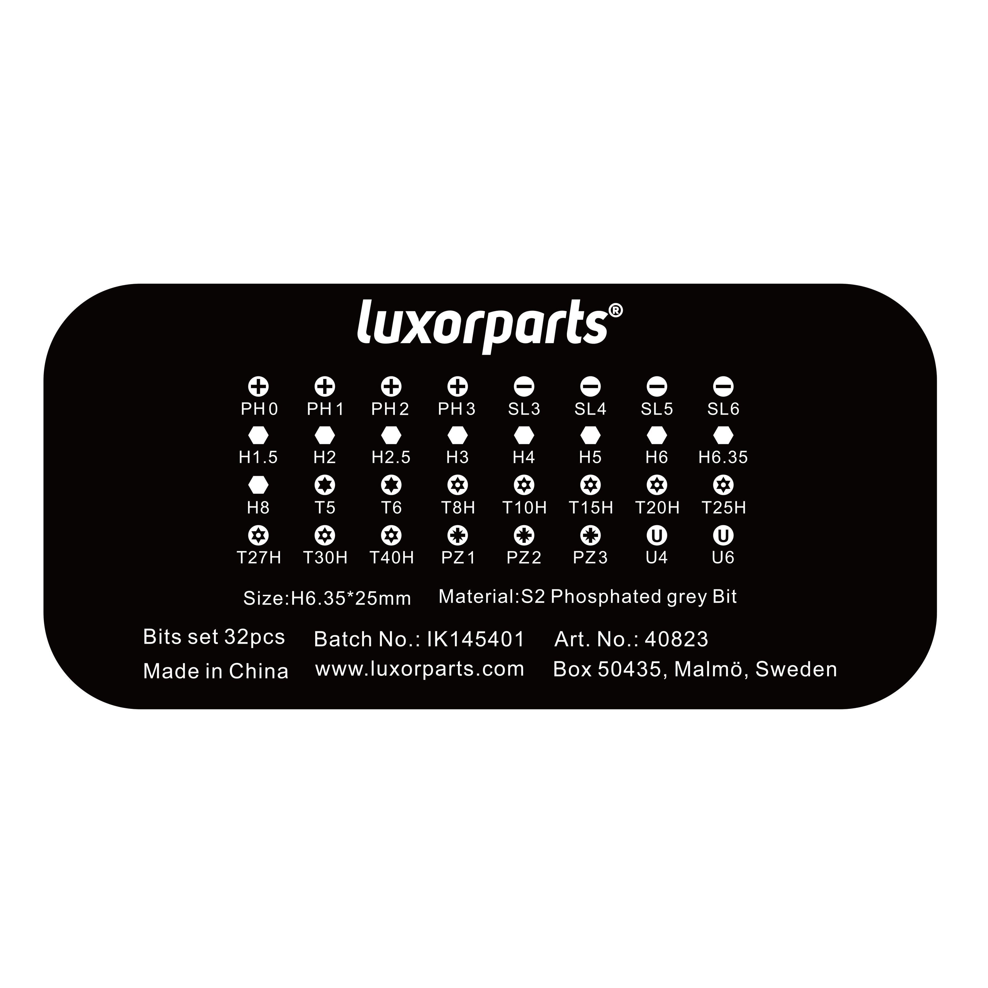 Luxorparts Bit-sett 32 deler