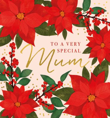 Very Special Mum Poinsetta Card